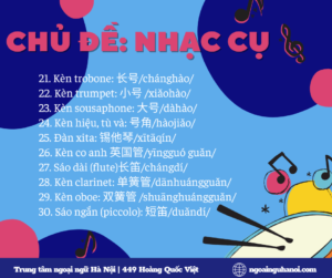 Từ mới chủ đề nhạc cụ trong tiếng Trung 3