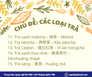 Từ mới chủ đề các loại trà trong tiếng Trung 3