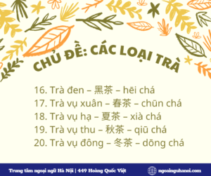 Từ mới chủ đề các loại trà trong tiếng Trung 4