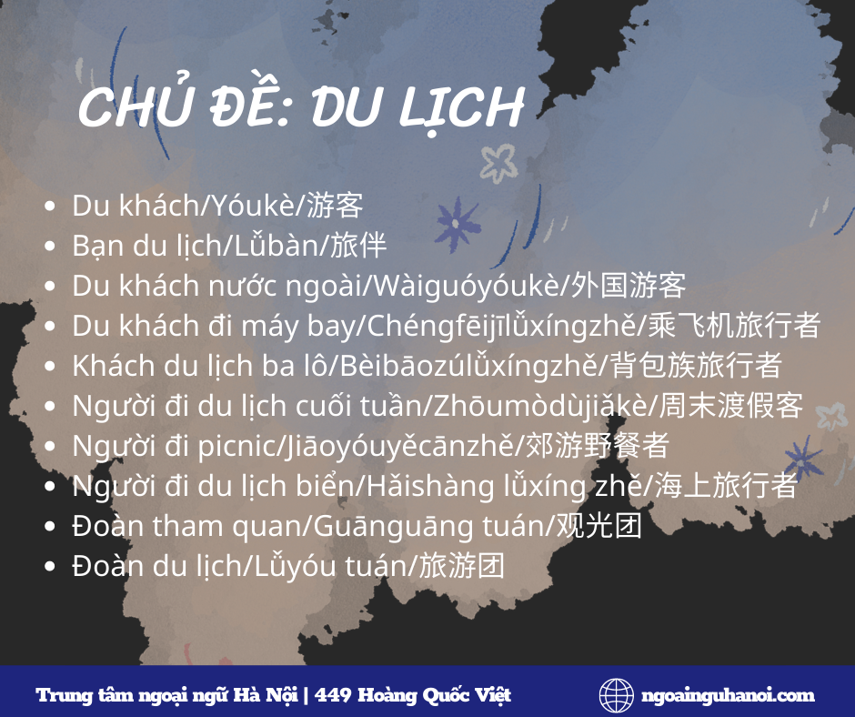 Từ mới chủ đề du lịch trong tiếng Trung 3