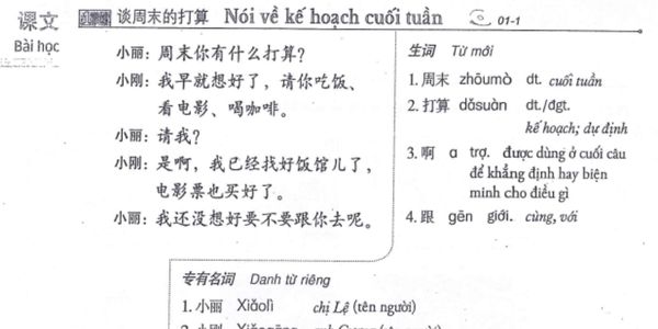 Phần bài khóa và từ vựng