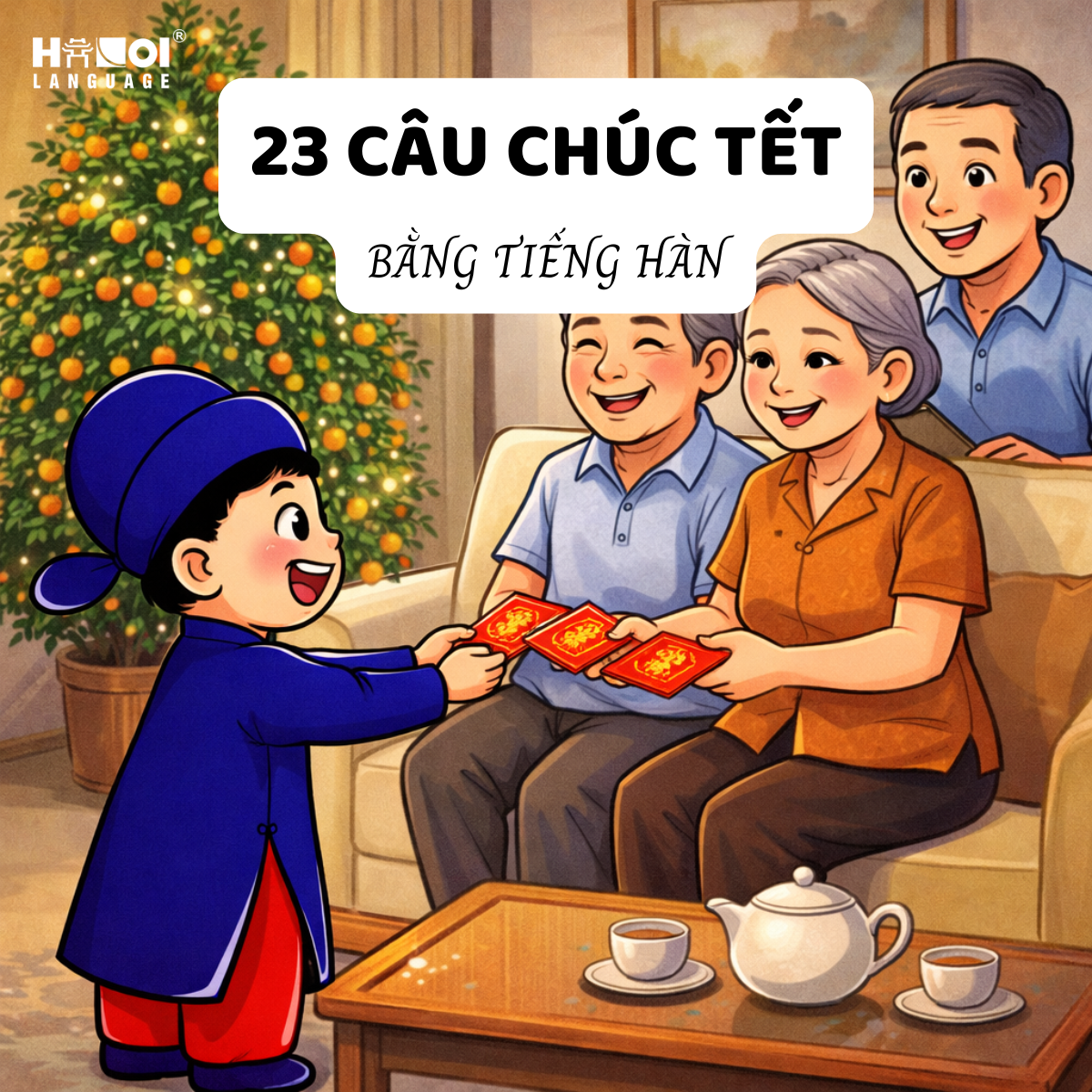 23 Câu chúc Tết bằng tiếng Hàn